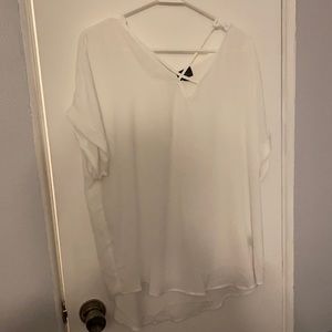 White criss cross blouse